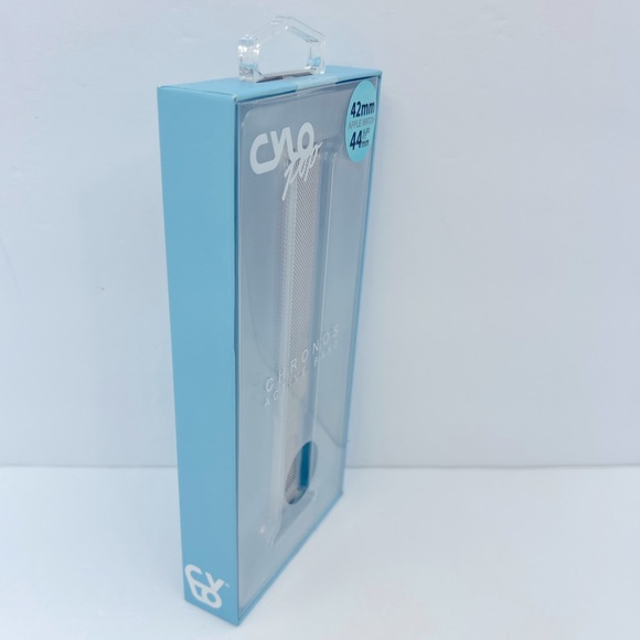 APPLE WATCH BAND, MAGNETIC FASTENER, SILVER COLOR, FITS 42mm-44mm, METAL, UNISEX - Picture 4 of 14